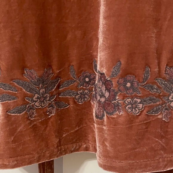 NWT J.O.A. Embroidered Velvet Midi Dress - Picture 12 of 14